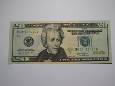 $20 2013 Radar Serial Number Federal Reserve Currency Bank Note Bill #07455470