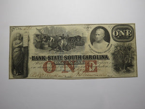 $1 1861 Charleston South Carolina SC Obsolete Currency Bank Note Bill Bank of SC