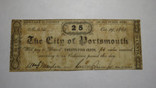 Load image into Gallery viewer, $.25 1862 Portsmouth Virginia VA Obsolete Currency Bank Note Bill City of Port.