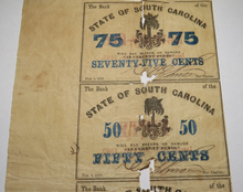 Load image into Gallery viewer, $.50-.75 1863 Charleston South Carolina Obsolete Currency Uncut Bank Sheet Notes