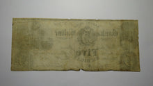 Load image into Gallery viewer, $5 1837 Saline Michigan MI Obsolete Currency Bank Note Bill! Bank of Saline