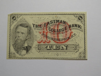 $.10 1870's Poughkeepsie New York Obsolete Currency Note Eastman College