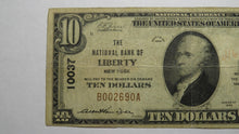 Load image into Gallery viewer, $10 1929 Liberty New York NY National Currency Bank Note Bill Ch. #10037 FINE