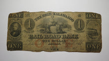 Load image into Gallery viewer, $1 1853 Adrian Michigan MI Obsolete Currency Bank Note Bill Erie &amp; Kalamazoo