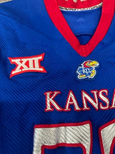 Load image into Gallery viewer, 2021 D.J. Withers Kansas Jayhawks Game Used Worn NCAA ADIDAS Football Jersey