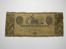 Load image into Gallery viewer, $5 1856 Augusta Georgia GA Obsolete Currency Bank Note Bill! The Mechanics Bank