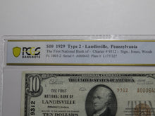 Load image into Gallery viewer, $10 1929 Landisville Pennsylvania PA National Currency Bank Note Bill #5550 VF25