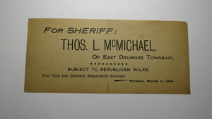 1864 Confederate Currency Facsimile Political Advertising Note Thos McMichael