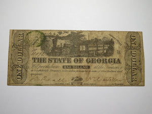 $1 1863 Milledgeville Georgia GA Obsolete Currency Bank Note Bill! State of GA