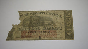 $2 1862 Holly Springs Mississippi Obsolete Currency Bank Note Bill Central RR
