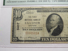 Load image into Gallery viewer, $10 1929 Falconer New York National Currency Bank Note Bill Ch. #5407 VF20 PMG