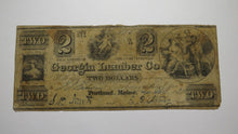 Load image into Gallery viewer, $2 1839 Portland Maine ME Obsolete Currency Bank Note Bill! Georgia Lumber Co.