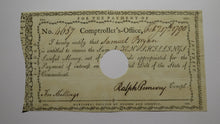 Load image into Gallery viewer, 1790 10 Shillings Connecticut Comptrollers Office Colonial Currency Note Pomeroy