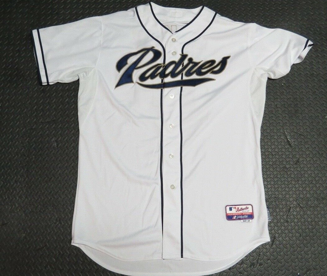 2012 John Baker San Diego Padres Game Used Worn MLB Baseball Jersey! Good Usage!