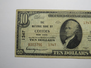 $10 1929 Cohoes New York NY National Currency Bank Note Bill Ch. #1347 FINE!