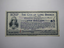 Load image into Gallery viewer, $5 1934 Long Branch New Jersey NJ Obsolete Currency Bank Note Scrip City of LB