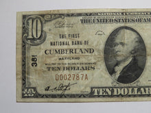 Load image into Gallery viewer, $10 1929 Cumberland Maryland MD National Currency Bank Note Bill Ch. #381 NICE