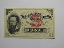 Load image into Gallery viewer, $.05 1870&#39;s Poughkeepsie New York Obsolete Currency Note Eastman College