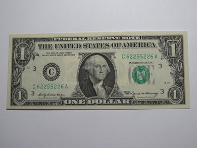 $1 1969 Radar Serial Number Federal Reserve Currency Bank Note Bill UNC 62255226