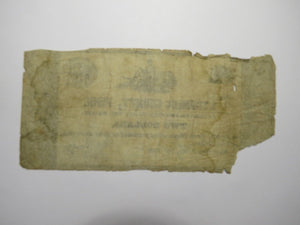 $2 1838 Black Hole Pennsylvania PA Obsolete Currency Bank Note Lycoming County