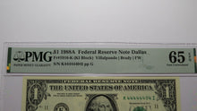Load image into Gallery viewer, $1 1988 Near Solid Serial Number Federal Reserve Bank Note Bill UNC65 44444404