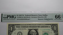 Load image into Gallery viewer, $1 2017 Repeater Serial Number Federal Reserve Currency Bank Note Bill UNC66EPQ