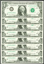 Load image into Gallery viewer, 15 $1 1969 Consecutive Serial Numbers Federal Reserve Currency Bank Note Bills