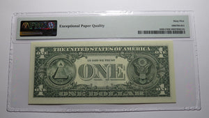 $1 2003 Radar Serial Number Federal Reserve Currency Bank Note Bill PMG UNC65EPQ