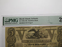 Load image into Gallery viewer, $5 1840 Scituate Rhode Island Obsolete Currency Bank Note Bill The Hamilton Bank