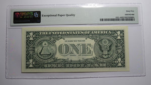$1 1995 Radar Serial Number Federal Reserve Currency Bank Note Bill PMG UNC65EPQ