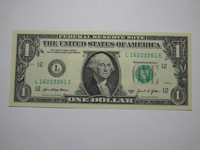 $1 2021 Radar Serial Number Federal Reserve Currency Bank Note Bill UNC 16222261