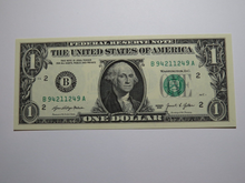 Load image into Gallery viewer, $1 2021 Radar Serial Number Federal Reserve Currency Bank Note Bill UNC 94211249