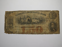 Load image into Gallery viewer, $1.50 1862 Washington D.C. Obsolete Currency Bank Note Bill Farmers &amp; Merchants