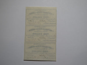 $4 1861 Confederate Bond Coupon Certificate Uncut Sheet Currency Bank Note Bill