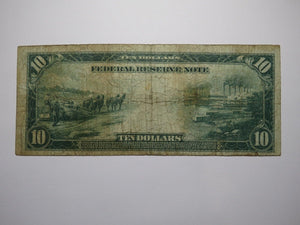 $10 1914 Dallas Texas TX Federal Reserve Large Bank Note Currency Bill GOOD