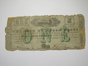 $1 1861 Baton Rouge Louisiana LA Obsolete Currency Bank Note Bill City of BR