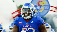 Load image into Gallery viewer, 2021 D.J. Withers Kansas Jayhawks Game Used Worn NCAA ADIDAS Football Jersey