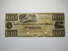 Load image into Gallery viewer, $100 1840 Springfield Illinois Obsolete Currency Bank Note Fund Commissioner