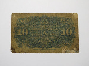 1863 $.10 Fourth Issue Fractional Currency Obsolete Bank Note Bill 4th RARE