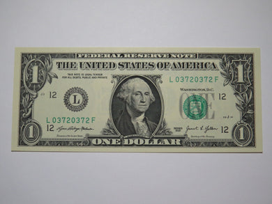 $1 2021 Repeater Serial Number Federal Reserve Currency Bank Note Bill #03720372