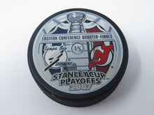 Load image into Gallery viewer, 2007 Tampa Bay Lightning New Jersey Devils Playoff Commemorative NHL Game Puck