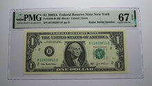 Load image into Gallery viewer, $1 2003 Radar Serial Number Federal Reserve Currency Bank Note Bill PMG UNC67EPQ