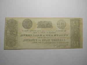 $.12 1839 Winchester Virginia Obsolete Currency Bank Note Bill Farmers Bank UNC+