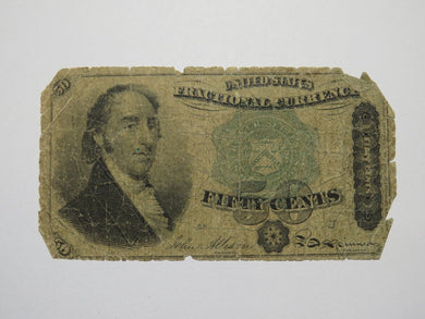 1874 $.50 Fifth Issue Fractional Currency Obsolete Bank Note Bill 5th Green Seal