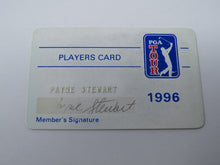 Load image into Gallery viewer, 1996 Payne Stewart PGA Tour Players Tour Card! Signed and Match/Tour Used