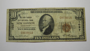 $10 1929 New London Connecticut CT National Currency Bank Note Bill Ch. #1037 VF