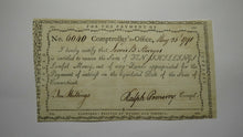Load image into Gallery viewer, 1791 10 Shillings Connecticut Comptrollers Office Colonial Currency Note Pomeroy