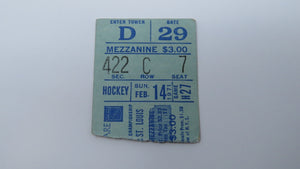 February 14, 1971 New York Rangers Vs. St. Louis Blues NHL Hockey Ticket Stub