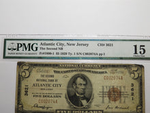 Load image into Gallery viewer, $5 1929 Atlantic City New Jersey NJ National Currency Bank Note Bill #3621 RARE