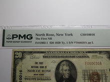 Load image into Gallery viewer, $20 1929 North Rose New York NY National Currency Bank Note Bill Ch. #10016 VF20